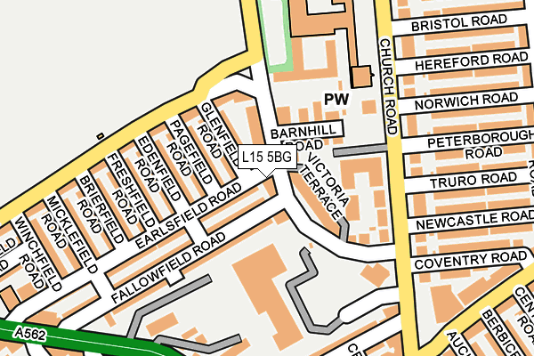 L15 5BG map - OS OpenMap – Local (Ordnance Survey)
