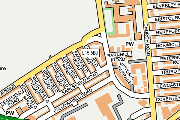 L15 5BJ map - OS OpenMap – Local (Ordnance Survey)