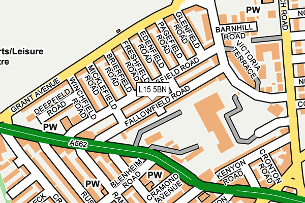 L15 5BN map - OS OpenMap – Local (Ordnance Survey)