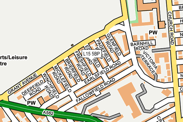 L15 5BP map - OS OpenMap – Local (Ordnance Survey)