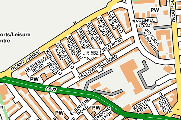 L15 5BZ map - OS OpenMap – Local (Ordnance Survey)