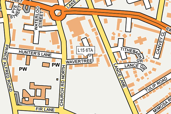 L15 6TA map - OS OpenMap – Local (Ordnance Survey)
