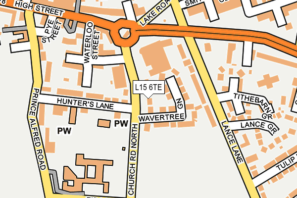 L15 6TE map - OS OpenMap – Local (Ordnance Survey)