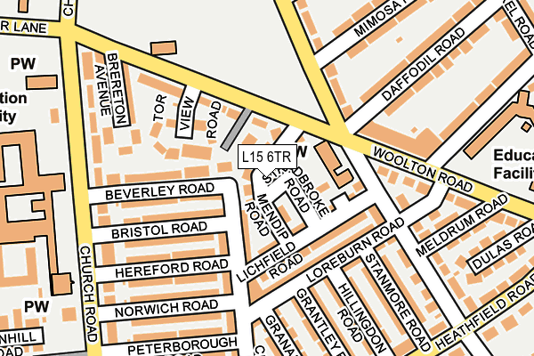 L15 6TR map - OS OpenMap – Local (Ordnance Survey)