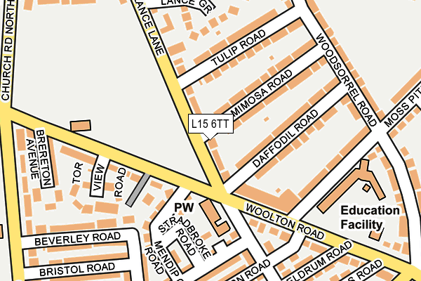 L15 6TT map - OS OpenMap – Local (Ordnance Survey)