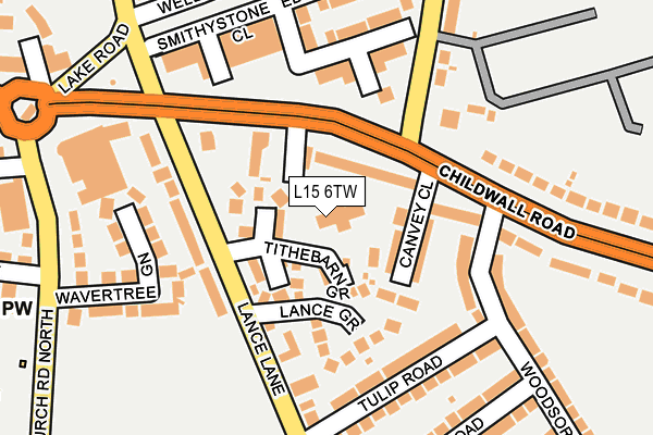 L15 6TW map - OS OpenMap – Local (Ordnance Survey)