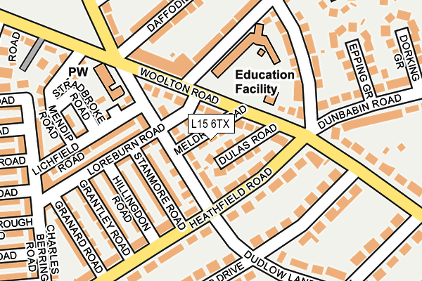 L15 6TX map - OS OpenMap – Local (Ordnance Survey)