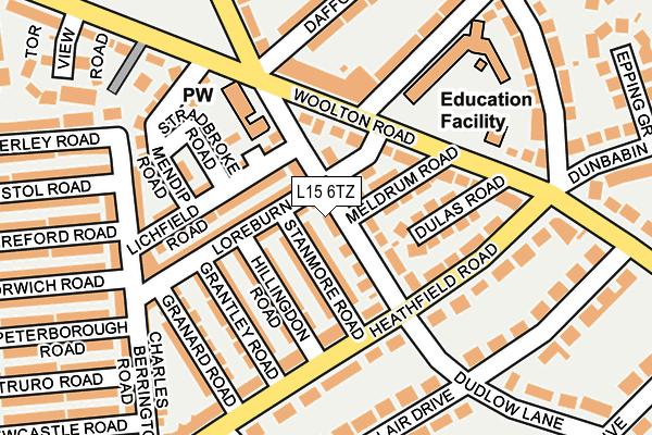 L15 6TZ map - OS OpenMap – Local (Ordnance Survey)