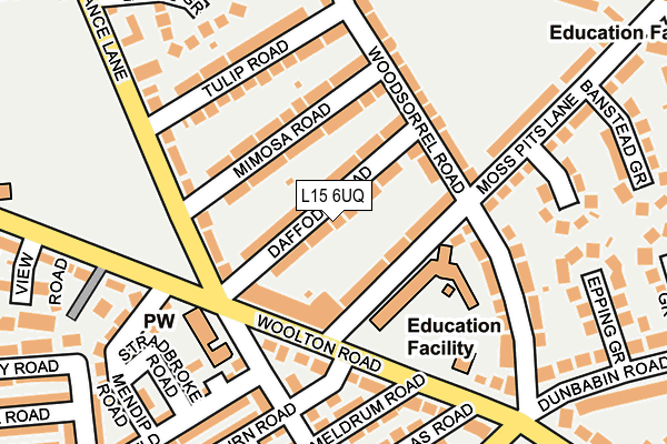 L15 6UQ map - OS OpenMap – Local (Ordnance Survey)