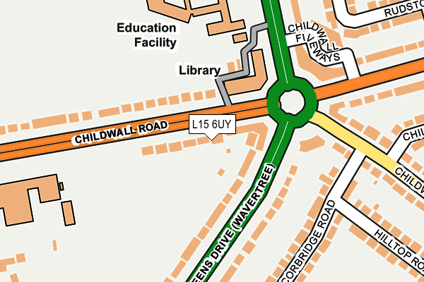 L15 6UY map - OS OpenMap – Local (Ordnance Survey)