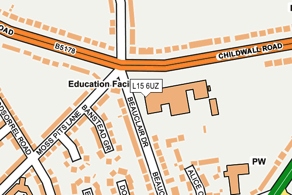 L15 6UZ map - OS OpenMap – Local (Ordnance Survey)
