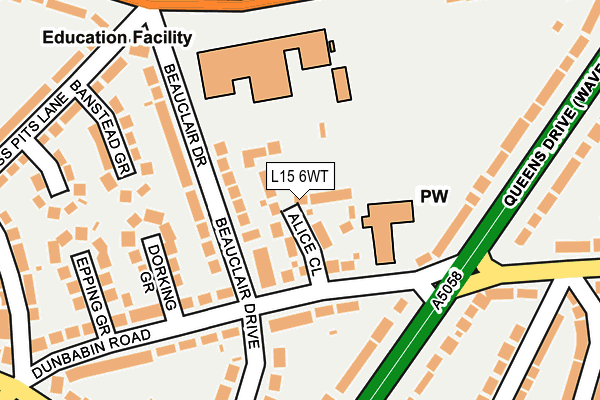 L15 6WT map - OS OpenMap – Local (Ordnance Survey)