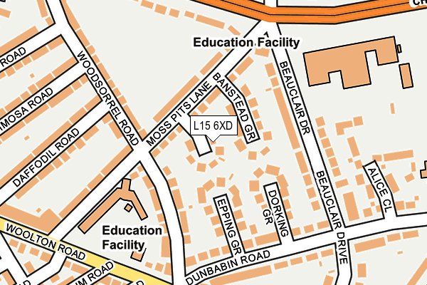 L15 6XD map - OS OpenMap – Local (Ordnance Survey)