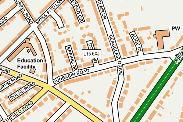 L15 6XJ map - OS OpenMap – Local (Ordnance Survey)
