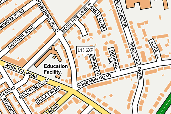 L15 6XP map - OS OpenMap – Local (Ordnance Survey)