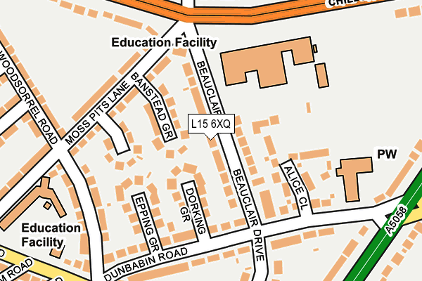 L15 6XQ map - OS OpenMap – Local (Ordnance Survey)