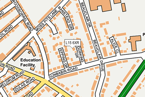 L15 6XR map - OS OpenMap – Local (Ordnance Survey)