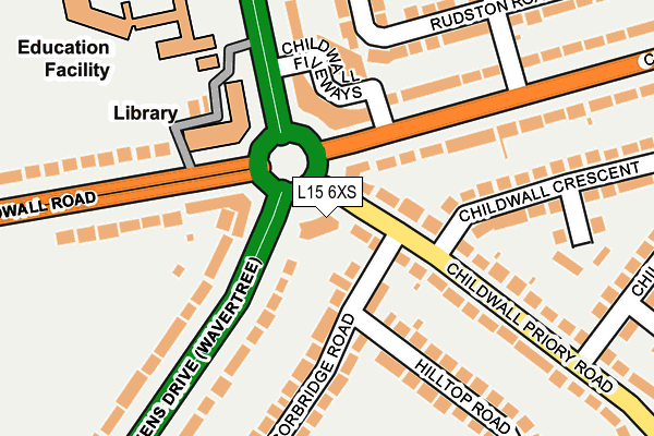 L15 6XS map - OS OpenMap – Local (Ordnance Survey)