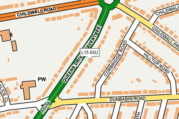 L15 6XU map - OS OpenMap – Local (Ordnance Survey)