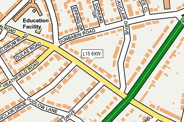L15 6XW map - OS OpenMap – Local (Ordnance Survey)