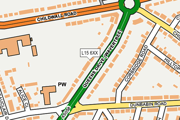 L15 6XX map - OS OpenMap – Local (Ordnance Survey)