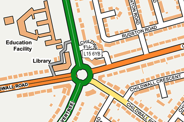 L15 6YB map - OS OpenMap – Local (Ordnance Survey)
