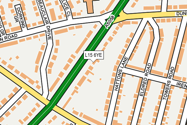 L15 6YE map - OS OpenMap – Local (Ordnance Survey)