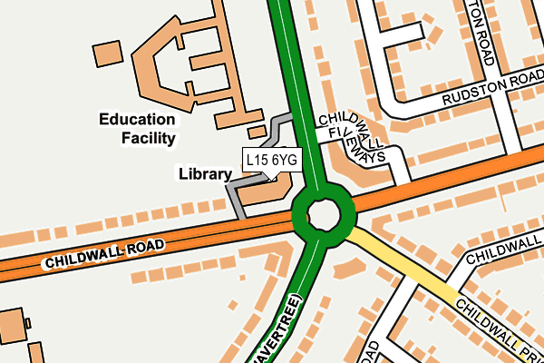L15 6YG map - OS OpenMap – Local (Ordnance Survey)