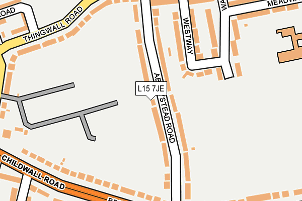 L15 7JE map - OS OpenMap – Local (Ordnance Survey)