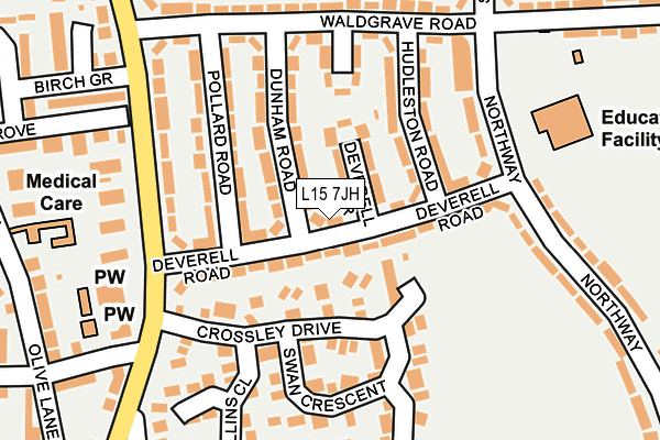 L15 7JH map - OS OpenMap – Local (Ordnance Survey)