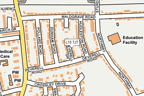 L15 7JT map - OS OpenMap – Local (Ordnance Survey)