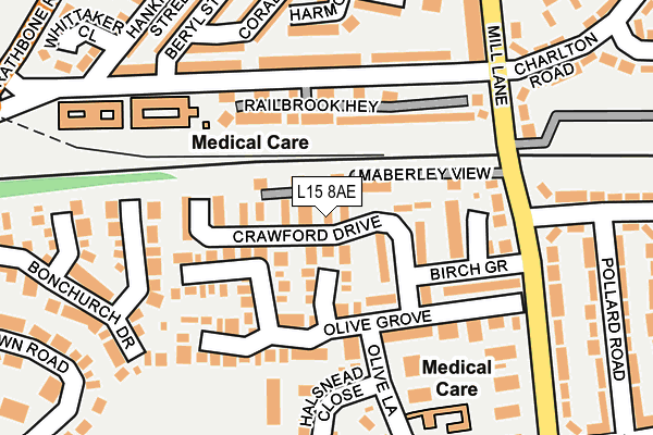 L15 8AE map - OS OpenMap – Local (Ordnance Survey)