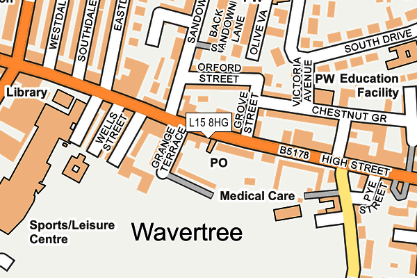 L15 8HG map - OS OpenMap – Local (Ordnance Survey)