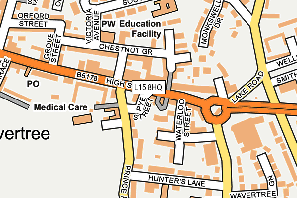 L15 8HQ map - OS OpenMap – Local (Ordnance Survey)