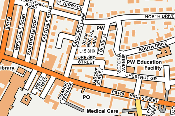 L15 8HX map - OS OpenMap – Local (Ordnance Survey)