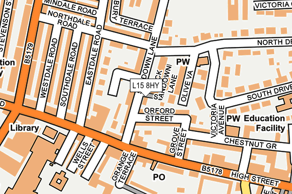 L15 8HY map - OS OpenMap – Local (Ordnance Survey)