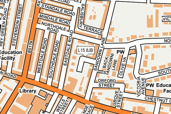 L15 8JB map - OS OpenMap – Local (Ordnance Survey)