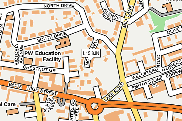 L15 8JN map - OS OpenMap – Local (Ordnance Survey)