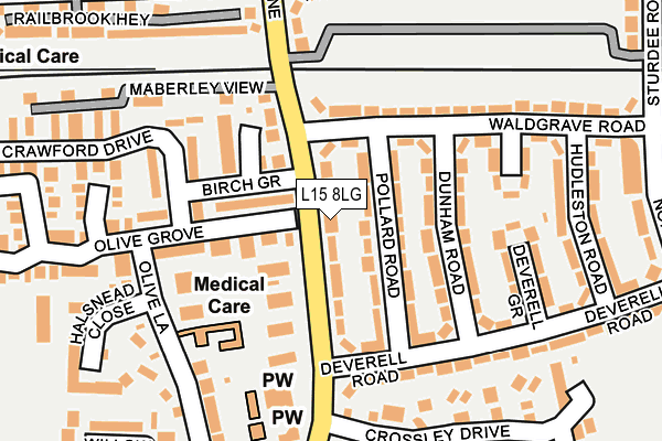 L15 8LG map - OS OpenMap – Local (Ordnance Survey)
