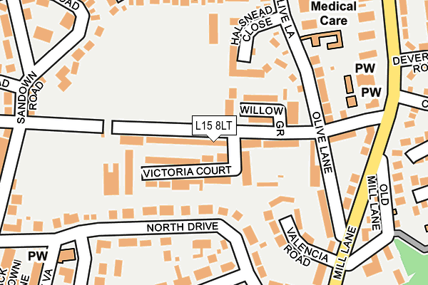 L15 8LT map - OS OpenMap – Local (Ordnance Survey)
