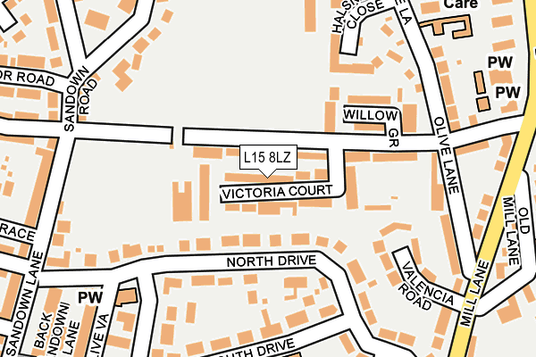 L15 8LZ map - OS OpenMap – Local (Ordnance Survey)