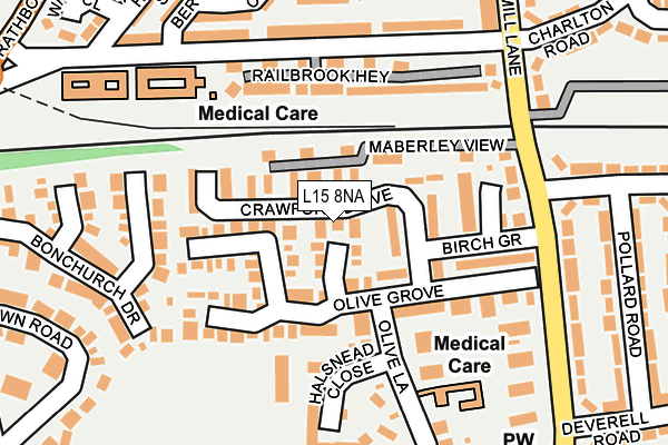L15 8NA map - OS OpenMap – Local (Ordnance Survey)