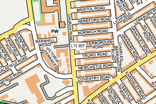 L15 9EF map - OS OpenMap – Local (Ordnance Survey)