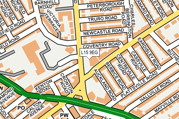 L15 9EG map - OS OpenMap – Local (Ordnance Survey)