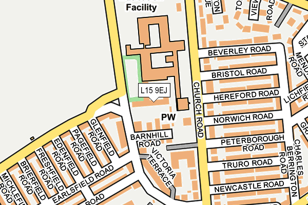 L15 9EJ map - OS OpenMap – Local (Ordnance Survey)