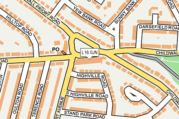 L16 0JN map - OS OpenMap – Local (Ordnance Survey)
