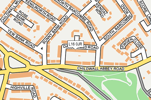 L16 0JR map - OS OpenMap – Local (Ordnance Survey)