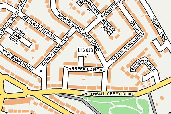 L16 0JS map - OS OpenMap – Local (Ordnance Survey)