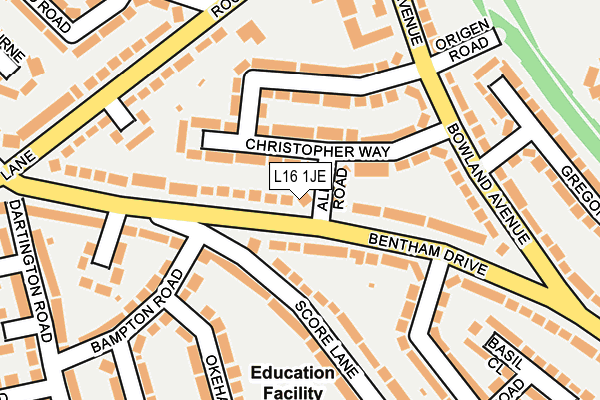 L16 1JE map - OS OpenMap – Local (Ordnance Survey)