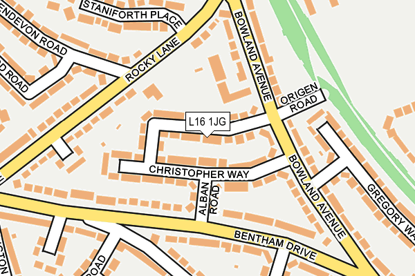 L16 1JG map - OS OpenMap – Local (Ordnance Survey)